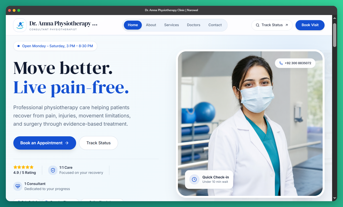 Dr. Amna website preview