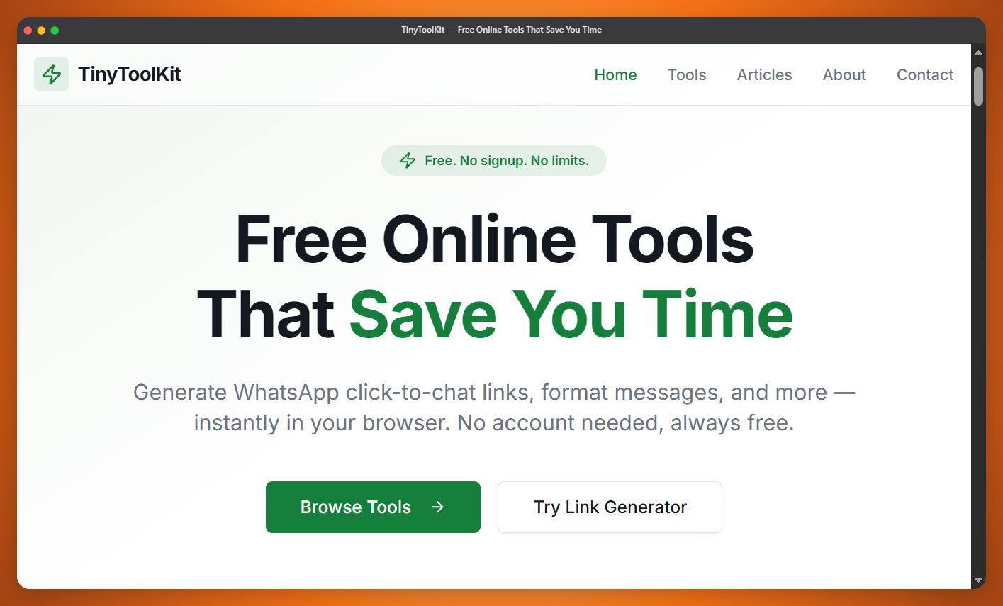 Tiny Tool Kit website preview
